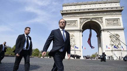 François Hollande s'exprime pendant les commémorations du 8-Mai.