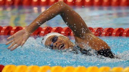 Coralie Balmy comme un poisson dans l'eau (ATTILA KISBENEDEK / AFP)