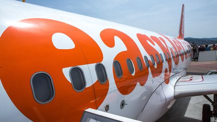 Un avion d'Easy Jet à l'aéroport d'Ajaccio, le 26 mai 2016. (STEPHANE FRANCES / ONLY FRANCE / AFP)