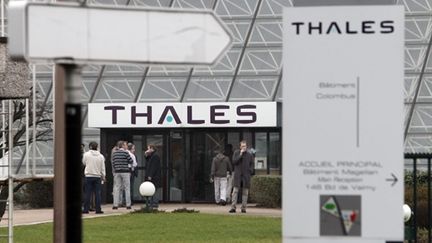 L'entrée du site du groupe de défense Thalès de Colombes (AFP/THOMAS COEX)