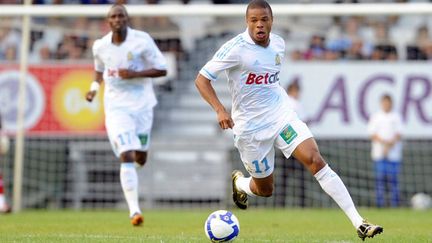 Loïc Rémy (Marseille) face aux Parisiens (NICOLAS TUCAT / AFP)