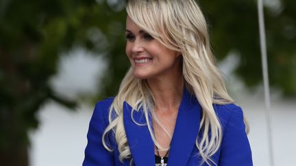 Laeticia Hallyday, la veuve du chanteur lors de l'inauguration de l'esplanade qui porte son nom à Toulouse, le 15 juin 2019 (ALAIN ROBERT/HAEDRICH JEAN-MARC/SIPA)