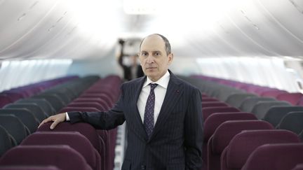 Akbar Al-Baker, le dirigeant de Qatar Airways, à Everett (Etat de Washington, Etats-Unis), le 11 mai 2018. (JASON REDMOND / AFP)