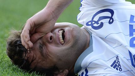 Le joueur du Dynamo Moscou Alan Kasa&iuml;ev, lors d'un match face &agrave; Krasnodar, le 20 avril 2014.&nbsp; (RAMIL SITDIKOV / RIA NOVOSTI / AFP)