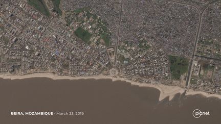 Photo satellite de Beira, seconde ville du Mozambique, prise le 23 mars 2019. (Planet Labs, Inc.)