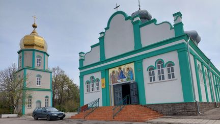 L’église orthodoxe ukrainienne de Zaporijia, le 16 avril 2022. (CAMILLE MAGNARD / RADIO FRANCE)