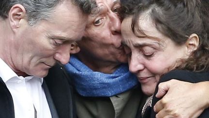 La comédienne Dominique Blanc à sortie de l'église Saint-Sulpice, où se sont déroulées les obsèques de Patrice Chéreau
 (THOMAS SAMSON / AFP)