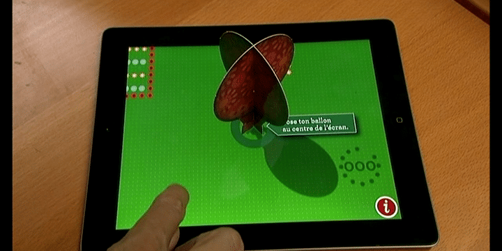 Développée par le studio Volumique, cette montgolfière en papier fait partie d'un jeu sur tablette tactile
 (France 3 culturebox)