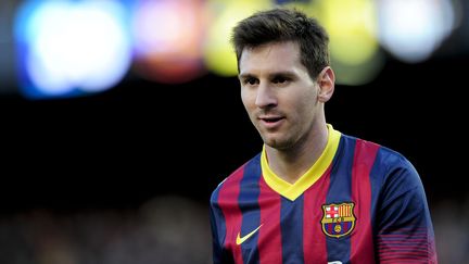 L'attaquant Lionel Messi lors d'un match &agrave; Barcelone (Espagne), le 5 avril 2014. (JOSEP LAGO / AFP)