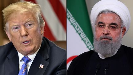 Donald Trump, président des USA (à gauche) et&nbsp;Hassan Rouhani, président iranien. (NICHOLAS KAMM / IRANIAN PRESIDENCY)