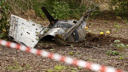 Les débris d'un missile, le 10 février 2018, à Alonei Abba, près d'Haïfa, dans le nord d'Israël. (JACK GUEZ / AFP)