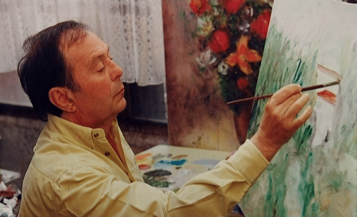 Jacques-Michel Dunoyer dans son atelier à Saint-Paul de Vence
 (Culturebox / capture d&#039;écran)