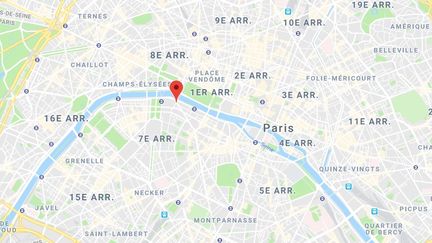 Une manifestation des ambulanciers a lieu sur le pont de la Concorde devant l'Assemblée nationale. (GOOGLE MAPS)