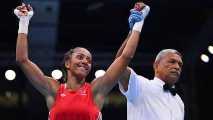 La boxeuse Estelle Mossely aux Jeux européens de Cracovie. (CROSNIER JULIEN / KMSP)