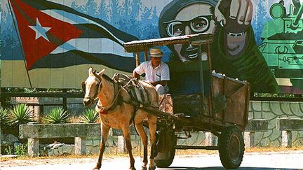 une représentation de Fidel Castro en guérillero.
 
 (AFP PHOTO/Adalberto ROQUE)