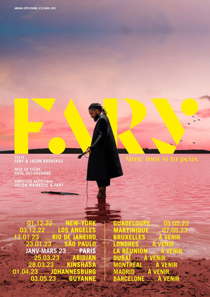 Affiche de la tournée de Fary. (BLVCKVRTIST)