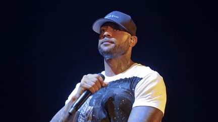 La rappeur français Booba (de son vrai nom Elie Yaffa) en concert dans la salle U Arena de Nanterre le 13 octobre 2018. (SADAKA EDMOND / SIPA)