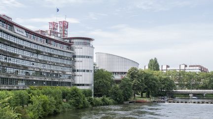 La&nbsp;Cour européenne des droits de l'homme à Strasbourg, le 27 juillet 2021. (DOMINIQUE VOMER / SPUTNIK / AFP)