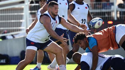 Julien Marchand, talonneur français durant un entrainement, à Paris, en septembre 2023. (ANNE-CHRISTINE POUJOULAT / AFP)