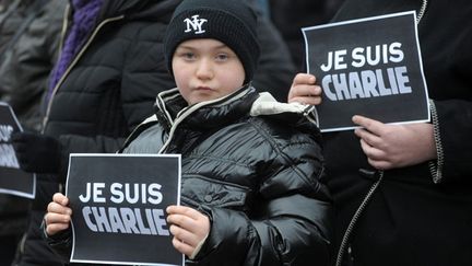 &nbsp; (Rassemblement de soutien aux victimes de l'attentat contre Charlie Hebdo, Haguenau (Bas-Rhin) © MaxPPP)