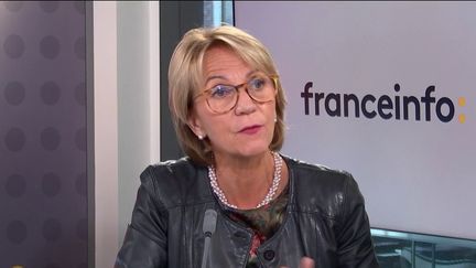 Florence Lustman,&nbsp; présidente de la Fédération française de l'assurance, le 20 octobre 2021. (FRANCEINFO / RADIO FRANCE)