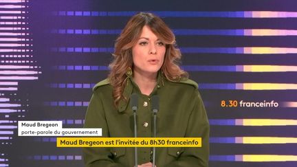 Maud Bregeon, porte-parole du gouvernement, le 27 novembre 2024 sur franceinfo. (FRANCEINFO / RADIO FRANCE)