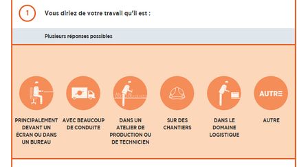 Test sur la pénibilité. (Capture d'écran du site CFDT.fr)