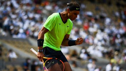 Rafael Nadal face à Diego Schwartzman.&nbsp; (CHRISTOPHE ARCHAMBAULT / AFP)