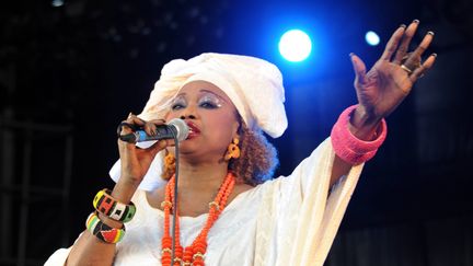 La chanteuse malienne Oumou Sangaré parcourt le monde depuis près de 30 ans pour faire entendre sa voix puissante. (VINCENT MOUCHEL / MAXPPP)