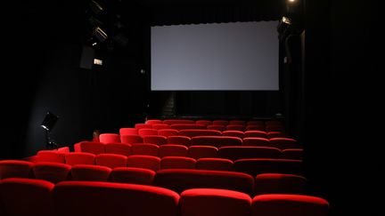 Une salle de cinéma vide à cause du confinement lié au Covid-19, en décembre 2020. (AURELIE LADET / MAXPPP)