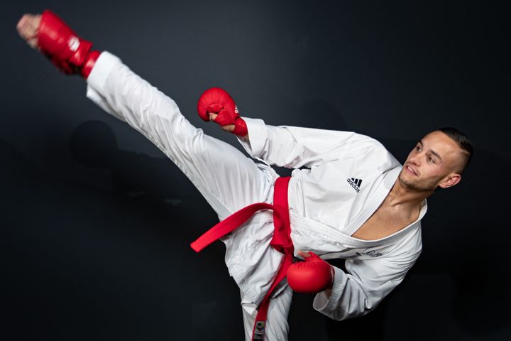 El campeón francés de kárate Steven Da Costa estará en Tokio para los Juegos Olímpicos.  (GEOFFROY VAN DER HASSELT / AFP)