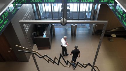 La Bourse d'Ath&egrave;nes (Gr&egrave;ce), le 18 juin 2012. (LOUISA GOULIAMAKI / AFP)