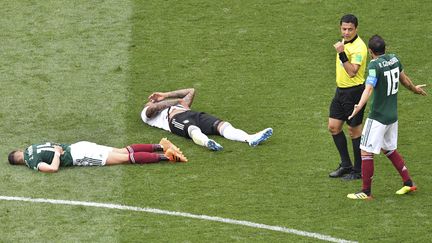 Le Méxicain&nbsp;Andres Guardado&nbsp;face à l'Allemagne le 17 juin 2018 à Moscou (Russie). (MLADEN ANTONOV / AFP)