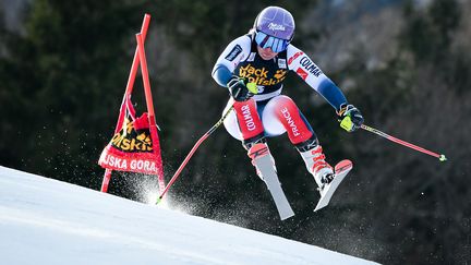 Tessa Worley a de nouveau inscrit de gros points à Kranjska Gora dimanche 17 janvier 2021. (JURE MAKOVEC / AFP)