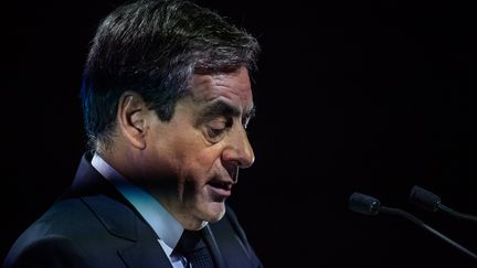 François&nbsp;Fillon, samedi 4 mars 2017 lors d'un meeting à Aubervilliers (Seine-Saint-Denis). (MAXPPP)