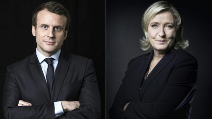 Emmanuel Macron et Marine Le Pen participent, mercredi 3 mai 2017, au débat de l'entre-deux-tours de la présidentielle.&nbsp; (JOEL SAGET / AFP)