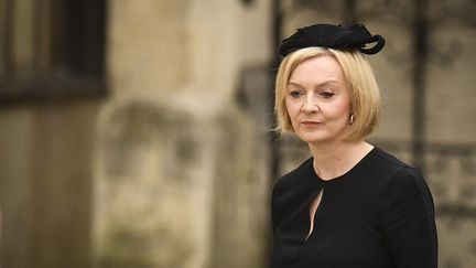 La première ministre britannique Liz Truss à Westminster Abbey, lundi 19 septembre, pour les funérailles de la reine Elizabeth II. (OLI SCARFF / AFP)