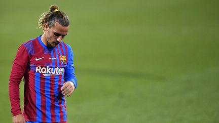 Antoine Griezmann lors du match amical entre le FC Barcelone et la Juventus, le 8 août 2021. (PAU BARRENA / AFP)