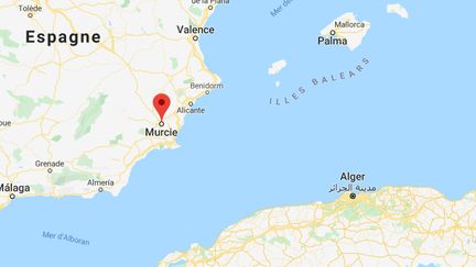 Quelque 200 migrants ont été recueillis au large de Murcie, au sud de l'Espagne, le 25 décembre 2019.&nbsp; (GOOGLE MAPS)