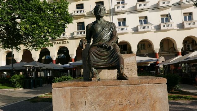 &nbsp; (La statue d'Aristote... place Aristote ! © Emmanuel Langlois)