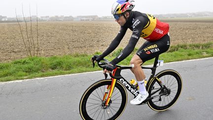 Wout van Aert lors de Gand-Wewelgem, le 27 mars dernier. (DIRK WAEM / BELGA / AFP)