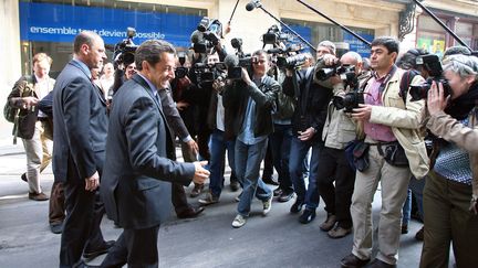 Nicolas Sarkozy lors de la derni&egrave;re campagne pr&eacute;sidentielle, le 26 avril 2007 &agrave; Paris. (THOMAS COEX /&nbsp;AFP PHOTO&nbsp;)