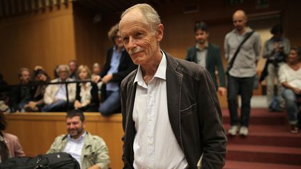 L'écrivain Erri de Luca lors de son procès à Turin, le 21 septembre 2015
 (MARCO BERTORELLO / AFP)