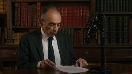 Capture d'écran Youtube de la vidéo d'annnonce de candidature d'Éric Zemmour à l'élection présidentielle mardi 30 novembre 2021. (CAPTURE D'ÉCRAN)