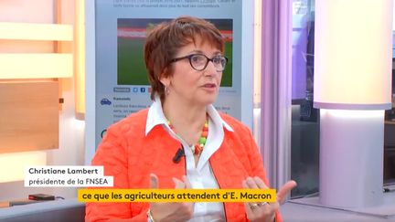 Invitée de Jean-Paul Chapel dans ":L’éco" jeudi 11 mai, Christiane Lambert, présidente de la FNSEA, principal syndicat agricole, présente ses attentes pour le quinquennat d’Emmanuel Macron. (FRANCEINFO)