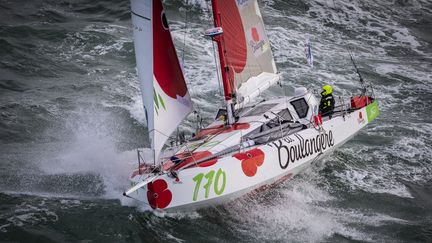 Amélie Grassi et Marie Riou à bord de leur Class 40 La Boulangère Bio. (ELOI STICHELBAUT / POLARYSE)