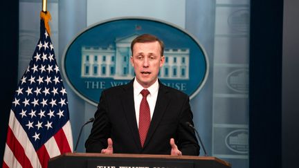 Jake Sullivan, conseiller à la sécurité nationale de l'exécutif américain, depuis la Maison Blanche à Washington, le 17 mars 2024. (ANDREW THOMAS / NURPHOTO / AFP)