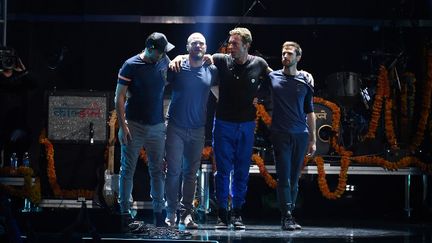 Le groupe Coldplay lors de son&nbsp;concert à Las Vegas (Etats-Unis), le 18 septembre 2015. (ETHAN MILLER / GETTY IMAGES NORTH AMERICA / AFP)