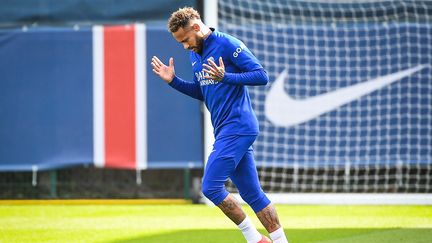 Neymar au camp des Loges, à Saint-Germain-en-Laye, le 10 octobre 2022. (MATTHIEU MIRVILLE / AFP)