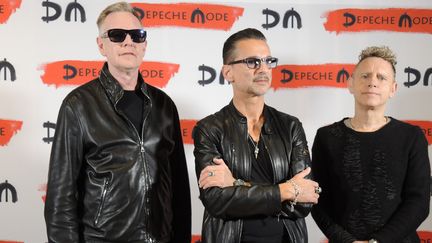 Andrew Fletcher, Dave Gahan et Martin Gore de Depeche Mode à Milan, pour annoncer leur nouvel album et une tournée (11 octobre 2016)
 (Lena Klimkeit / DPA / AFP)